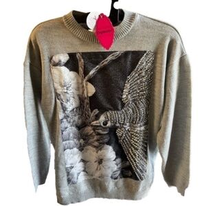 NWT Damane sweater size small rhinestones bird fall fashion office wear casual